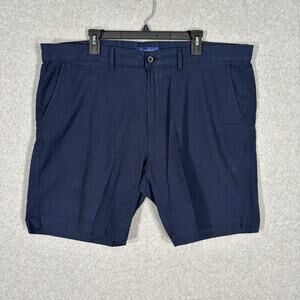 English Laundry Seersucker Shorts 40 Blue‎ Black Cotton Golf Classic 9" Inseam